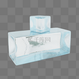 3d透明方块图片_3DC4D立体冰凉一下冰块
