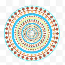 几何圆形花纹图片_阿兹特克图案抽象几何图腾圆形花