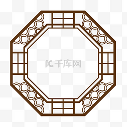 金属板雕花图片_中国古风雕花门窗多边形边框中式