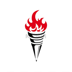 燃烧的火炬图标孤立的运动吉祥物
