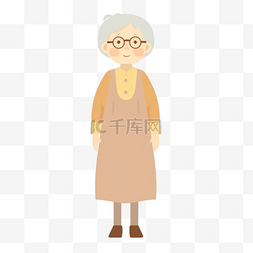 关爱老年健康图片_卡通手绘老年奶奶