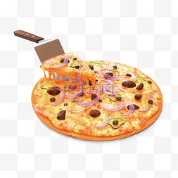 芝士披萨图片_3d立体披萨和披萨铲