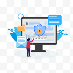 网络安全蓝色图片_网络信息数据安全保护