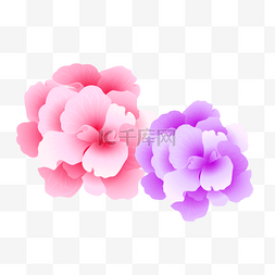 卡通水彩鲜花图片_粉色紫色可爱水彩鲜花