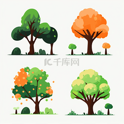 卡通风格植物树木
