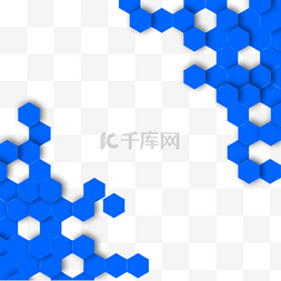 六边形抽象线条蓝色边框