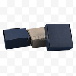 纸盒牛皮纸包装图片_牛皮纸蓝色礼盒纸盒盒子