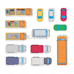设计中图片_运输白色背景下的汽车停车场汽车