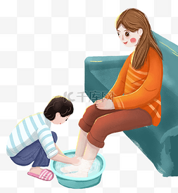 感恩母亲节给母亲洗脚