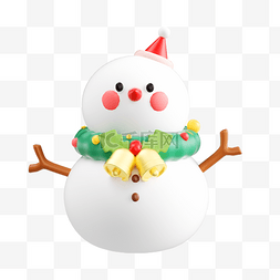 雪人3d图片_3D立体圣诞节花环雪人