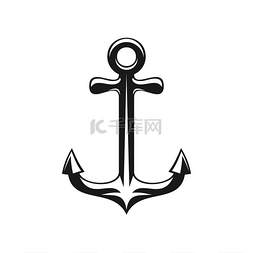 海上航行图片_航海符号孤立的黑色船锚矢量海上