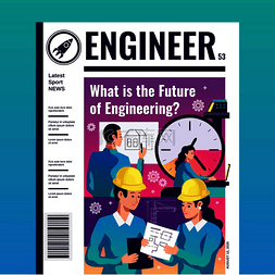 工程师定期杂志封面上有关于工程