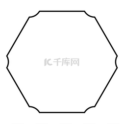 圆角六边形矢量图片_六边形横幅六边形六圆角空白实物