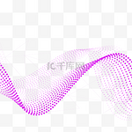 紫色粒子波动纹路光效抽象量子