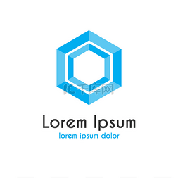 Logo 以蓝色六角形