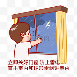 自然灾害图片_暴雨雷电天气安全注意事项关好门