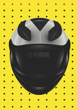 头盔摩托车的图案背景。矢量插图