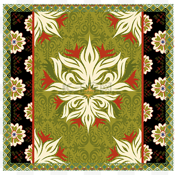 地毯花纹中式图片_矢量敦煌藻井古典纹饰