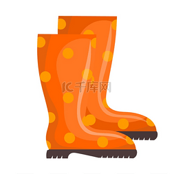 白色橡胶图片_矢量图的白色背景上的橙色橡胶靴