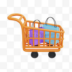 装满商品购物车图片_3DC4D立体超市购物购物车