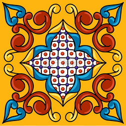 墨西哥塔拉维拉瓷砖图案用观赏花