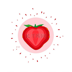 新鲜的草莓水果图片_草莓水果图标白色背景上草莓果健