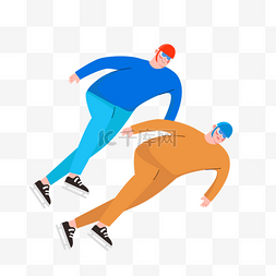 手绘滑冰比赛图片_奥林匹克运动项目短道滑冰