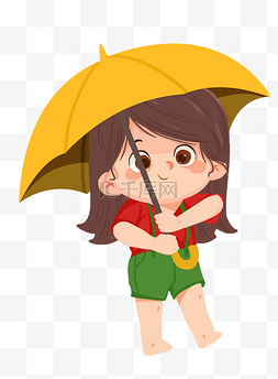 雨水.图片_小女孩撑伞打伞