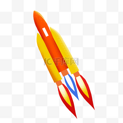 黄色卡通火箭图片_橙色黄色卡通火箭剪贴画