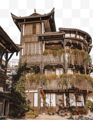 古典阁楼图片素材_中式古典建筑小镇