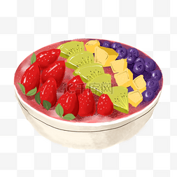 草莓啵啵酸奶图片_芒果巴西莓碗