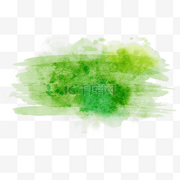 水彩叠加图片_笔刷晕染绿色水彩风格