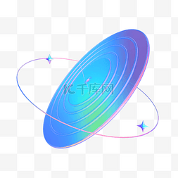 镭射渐变素材图片_c4d潮流镭射渐变唱片