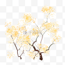 树叶环圈图片_金黄色的树叶