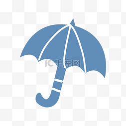 雨伞简约图片_蓝色简约卡通雨伞