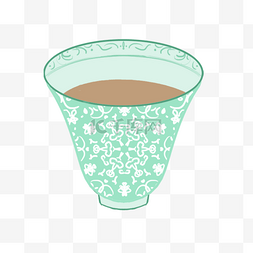 青色花纹图案图片_花纹丰富的茶杯子