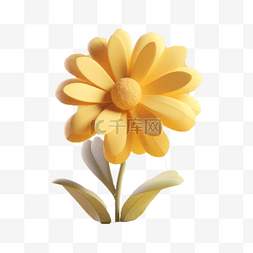 3D立体粘土风格黏土装饰花朵花