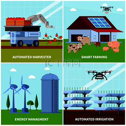创新农业图片_智能农业与无人收割机、自动灌溉