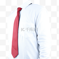 白衬衫领带图片_半身正装白衬衫领带摄影图