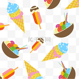 享受美味冰淇淋图片_夏日冰淇淋底纹