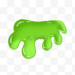 立体绿色果冻图片_果冻粘液绿色图片绘画创意