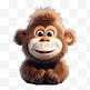 3D毛绒卡通可爱动物毛茸茸猴子猩猩