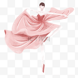 抽象玫瑰背景图片_水彩长裙芭蕾舞者演员