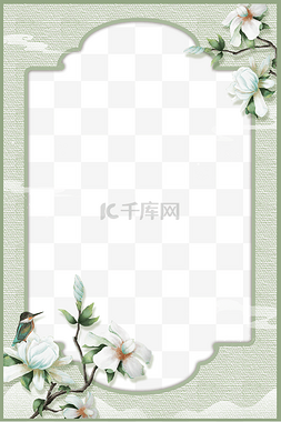 花鸟边框图片_中国风古风古典素色边框