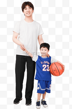 父子爱图片_父亲节父子打篮球