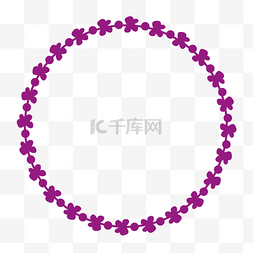 紫色创意花环装饰图形