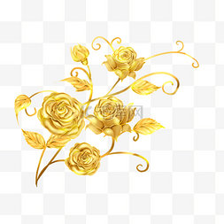 金玫瑰装饰元素