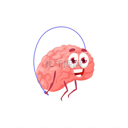 心理健康图片_脑力卡通人物跳绳孤立记忆训练表