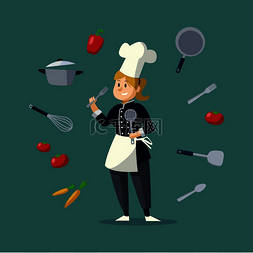 卡通厨师矢量厨师图片_厨师主题矢量艺术卡通