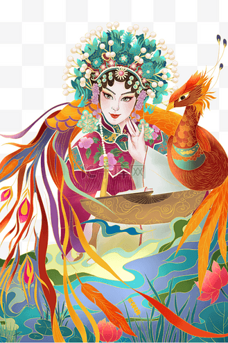 企业vip免费下载免抠元素国潮戏曲人物京剧花旦国风国潮个人vip和企业